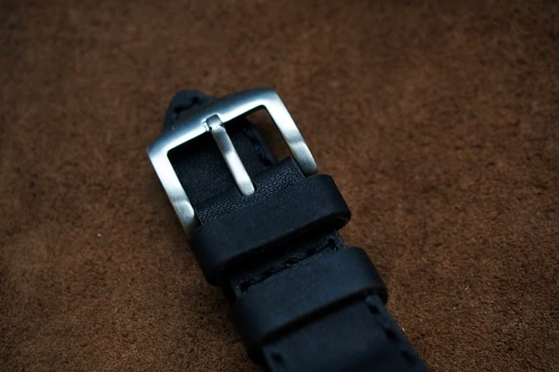 AWBF90-D123 BLACK handgefertigt Vintage Leder Uhrenarmband incl. Lugs Adapter für Apple Watch 1 und 2 (oder Apple Watch Sport) 42mm oder 38mm – Bild 4